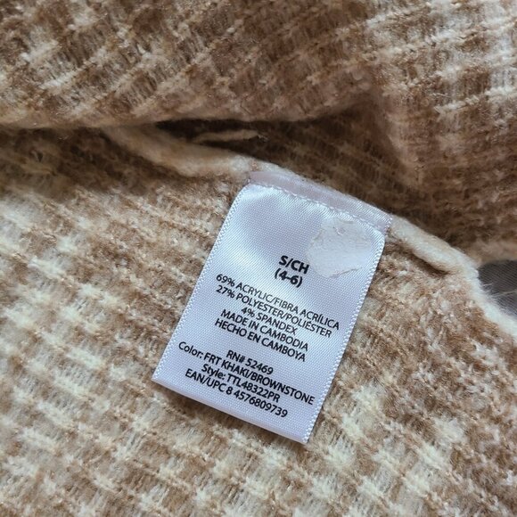 Time And Tru Women’s Cardigan 4-6 Tan Nordic Sweater Aztec Fall Oversized Long - Picture 6 of 9